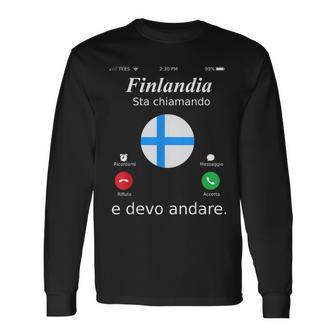 Finlandiata Chiamando E Devo Andare Finlandia Maglietta a maniche lunghe - Novitaregali