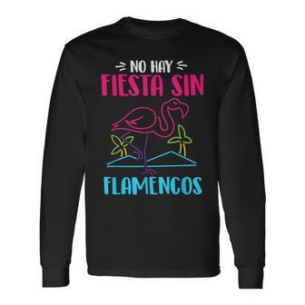 Flamenco Rosado Fiesta Pájaro Tropical Animal Flamenco Camiseta de manga larga - Regaloses