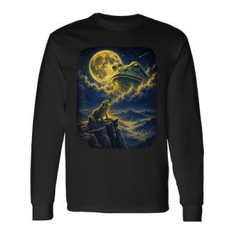 Frog Howling To Moon Frogs Howl At The Moon Long Sleeve T-Shirt - Thegiftio UK