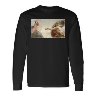 Catlap Creaciónarcástica De Adam Cat Meme Cat Lover Camiseta de manga larga - Regaloses
