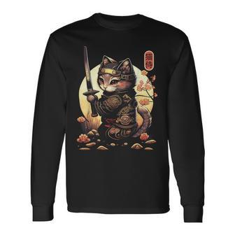Gatoamurai Japonés Para Amantes De Los Gatos Camiseta de manga larga - Regaloses