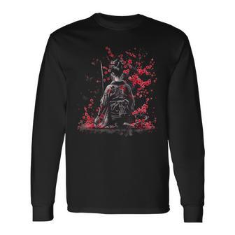 Geisha Japonaiseamouraï Japonaiseakura Fleur De Cerisier T-shirt à manches longues - Cadeauxyz