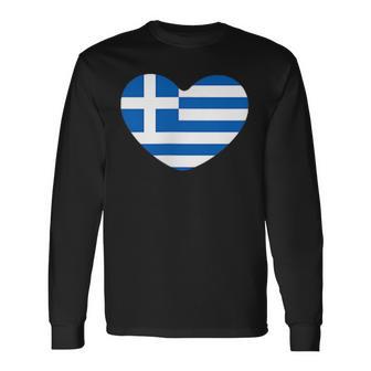 Griechenland Flagge Herz Ich Liebe Griechenland Langarmshirts - Geschenkecke