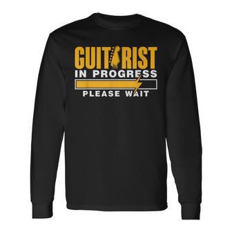 Guitariste En Courseuillez Patienter Guitares Guitare T-shirt à manches longues - Cadeauxyz