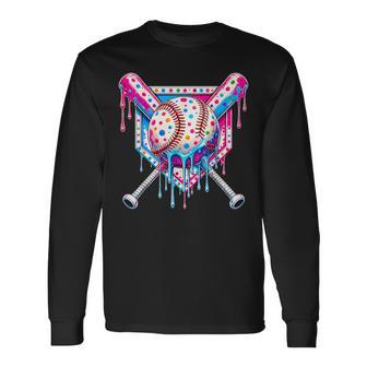 Happy Dot Baseball Drip Colorful Dots For Boys Kids Youth Long Sleeve T-Shirt | Seseable UK