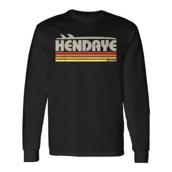 Hendaye Paísasco Francia Paraísourf Retro Camiseta de manga larga - Regaloses