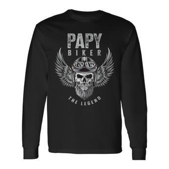 Hombre Abuelo Motorista Regalo Divertido Moto Papi Camiseta de manga larga - Regaloses