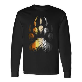 Hombre Orgullo Oso Huella Gay Hombres Lgbt Bandera Oso In Mangas Camiseta de manga larga - Regaloses