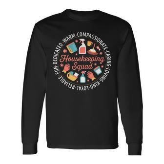 Housekeeping Squad Team Cleaner Environmental Services Week Long Sleeve T-Shirt - Thegiftio UK
