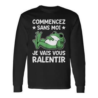 Humour Travail Télétravail Collègue Bureau Grenouille Cool T-shirt à manches longues - Cadeauxyz