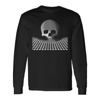 Ilusión Óptica 3D De Calavera Camiseta de manga larga - Regaloses