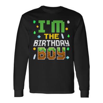 I'm The Birthday Boy Video Gamer Pixel Number Birthday Party Long Sleeve T-Shirt - Thegiftio UK