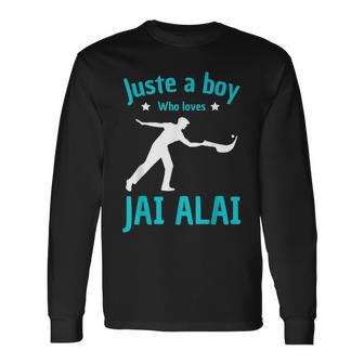 Jai Alai Jugador Chicos Fan Jai Alai Amante Cesta-Punta Bola Camiseta de manga larga - Regaloses