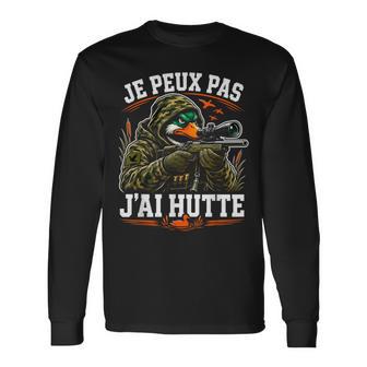 Je Peux Pas J’Ai Hutte Humour Chasse Canard T-shirt à manches longues - Cadeauxyz
