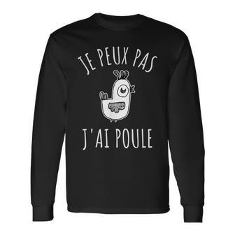 Je Peux Pas J'ai Poule Humour Farmer Fermier Homme Cadeau T-shirt à manches longues - Cadeauxyz