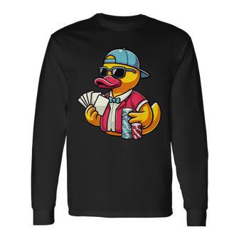 Jeu De Cartes De Jeu De Poker En Caoutchouc Canard T-shirt à manches longues - Cadeauxyz