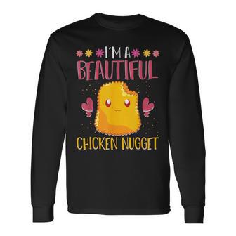 Jeuis Une Belle Nuggets De Poulet Foodie Pépites De Poulet T-shirt à manches longues - Cadeauxyz