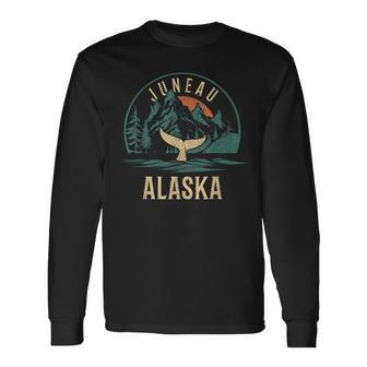 Juneau Alaska Whale Watching Vintage Pride Souvenir Long Sleeve T-Shirt - Thegiftio UK