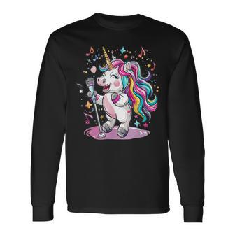 Karaoké Licorne Mignon T-shirt à manches longues - Cadeauxyz