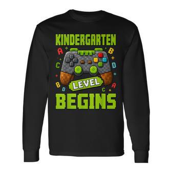 Kindergarten For Boys Gamer Back To School Kinder First Day Long Sleeve T-Shirt - Monsterry