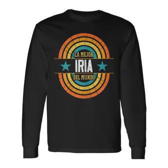 La Mejor Iria Del Mundo Divertido Nombre Iria Camiseta de manga larga - Regaloses