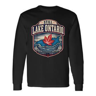 Still Lake Ontario I Stand With Canada Canadian Great Lakes Long Sleeve T-Shirt | Seseable UK