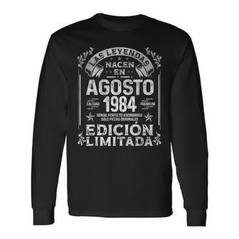 Las Leyendas Nacen En Agosto De 1984 42 Años Cumpleaños Camiseta de manga larga - Regaloses