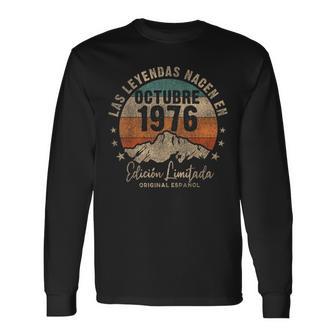 Las Leyendas Nacen En Octubre De 1976 45 Años Cumpleaños Camiseta de manga larga - Regaloses