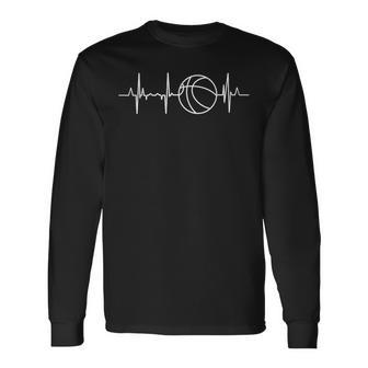 Latido Del Corazón De Baloncesto Masculino Para Un Jugador Camiseta de manga larga - Regaloses
