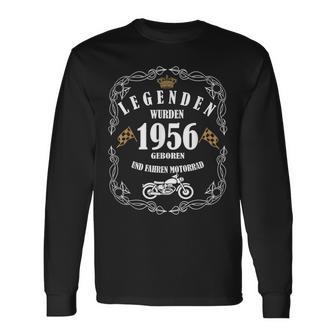 Legenden Wurden 1956 Geboren Und Fahren Motorrad Lustig Langarmshirts - Geschenkecke