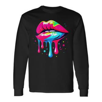 Lèvres Bouche À Baiser Costume Fête À Thème Années 90 80 T-shirt à manches longues - Cadeauxyz