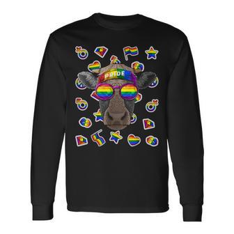 Lgbtache Gay Pride Mois De Ferme Animal Arc-En-Ciel Lesbienne T-shirt à manches longues - Cadeauxyz