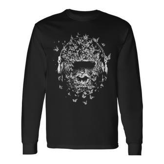 Linda Impresión De Auriculares Gorilla Camiseta de manga larga - Regaloses