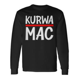 Was Los Kurwa Inscription Polonaise Drapeau Polonais T-shirt à manches longues - Cadeauxyz