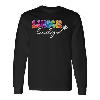 Lunch Lady Tie Dye Pocket Back To School Cafeteria Staff Long Sleeve T-Shirt - Thegiftio UK