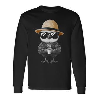 Lunettes Deoleil Motif Café Animal Hibou Amoureux T-shirt à manches longues - Cadeauxyz