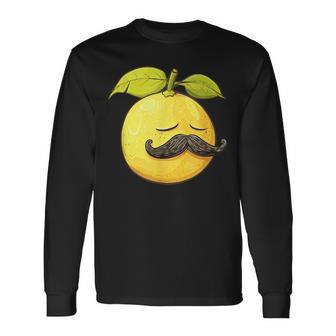 Lustige Zitrone Mitchnurrbart Fürommerfrüchte-Liebhaber Langarmshirts - Geschenkecke