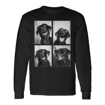 Lustigechwarze Labrador-Hunde Mitonnenbrille Haustiere Langarmshirts - Geschenkecke