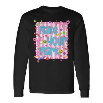 Make Your Mark Happy Dot Day 2026 Coquette Bow Teachers Kids Long Sleeve T-Shirt | Seseable UK