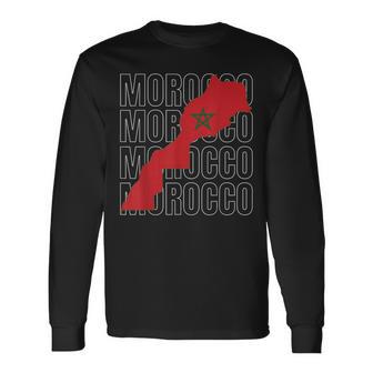 Marokko -Karte Marokko -Souvenirs Langarmshirts - Geschenkecke
