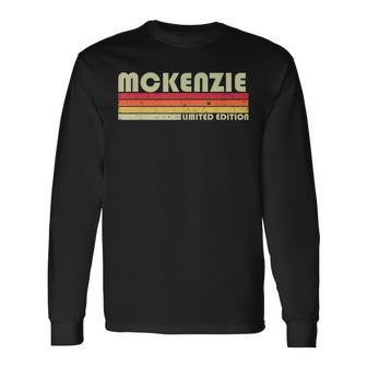 Mckenzie Apellidos Divertidos Retrointage 80S Reunión De Cumpleaños -Adulto Negro Talla Manga Larga Encaje Clásico Camiseta de manga larga - Regaloses