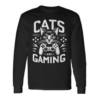 Meowgamer Divertido De Gatos Y Juegos Para Amantes De Los Gatos Camiseta de manga larga - Regaloses