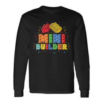 Mini Builder Kids Block Building Brick Builder Long Sleeve T-Shirt - Monsterry