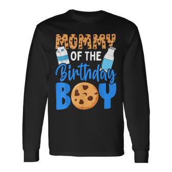 Mommy Of The Birthday Boy Milk And Cookies 1St Birthday Long Sleeve T-Shirt | Seseable UK