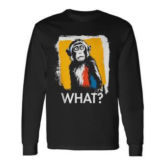 Mono ¿Qué Macaco Mono Meme Mono Divertido Dicho Animal In Mangas Camiseta de manga larga - Regaloses