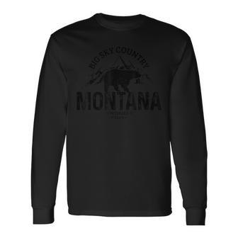Montana Usa America Orso Grizzlyouvenir Maglietta a maniche lunghe - Novitaregali