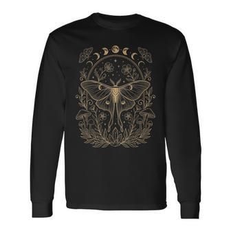 Moth Moon Goth Long Sleeve T-Shirt - Thegiftio UK