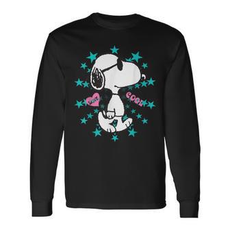 Motif De Fan De Bande Dessinée Rétrotarburst De Peanutsnoopy Cool T-shirt à manches longues - Cadeauxyz