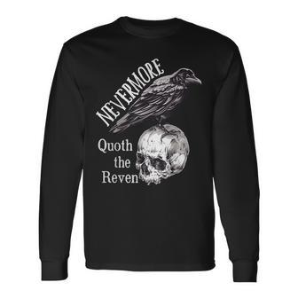 Nevermore The Raven Edgar Allan Poe Dark Academia Letteratura Maglietta a maniche lunghe - Novitaregali