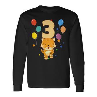Niños 3º Cumpleaños Infantil Diseño De Tigre Camiseta de manga larga - Regaloses
